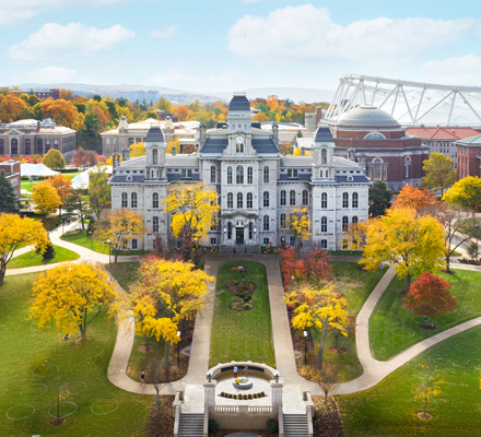 Syracuse University campus on a fall day.